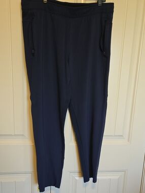 Athletic Works Navy Blue Zip-Pocket Joggers